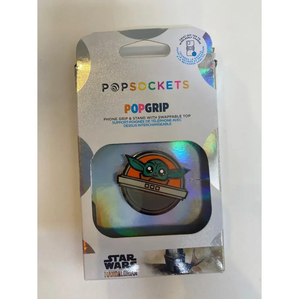Baby Yoda Grogu Pod Mandalorian Popsocket Popgrip NIB Orange Green Star Wars